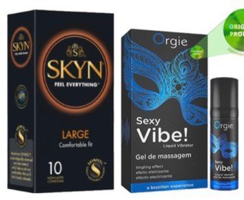 SKYN Large 10 шт + SEXY VIBE для чутливих, 15 мл ORGIE SOS7058 фото