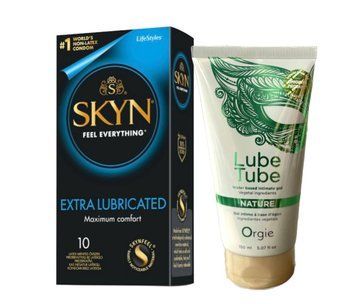 SKYN Extra Lube 10 шт и Лубрикант ORGIE LUBE TUBE NATURE, 150 мл SOS864 фото