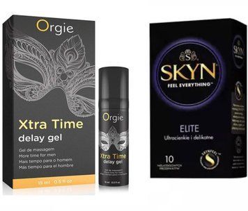 Гель для чоловіків ORGIE X-TRA TIME, 15 мл та SKYN Elite &ndash; 10 шт SOS770 фото