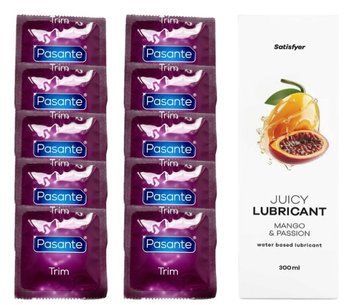 Комплект Pasante TRIM 10шт. + Лубрикант Satisfyer Juicy Lubricant Mango & Passion 300 мл SOS11708 фото