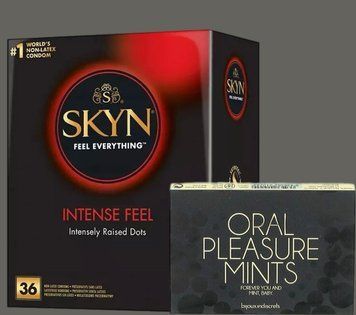 Комплект Skyn Intense feel 36 штук + М'ятні цукерки Bijoux Indiscrets Oral Pleasure Mints &ndash; Peppermint SOS5364 фото