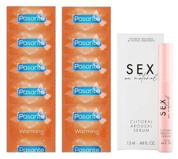 Комплект Pasante Warming 10 шт + Bijoux Indiscrets Sex au Naturel Clitorale Arousal Serum 5 мл SOS14278 фото