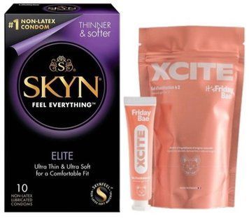 Набір з SKYN Elite (10 шт) + інтимний гель для пар Friday Bae XCITE (15 мл) SOS9759 фото