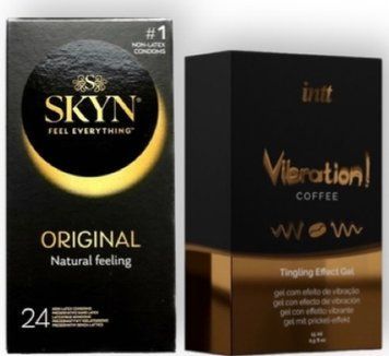 SKYN ORIGINAL 24 шт +  Intt Vibration Coffee (15 мл) SOS6874 фото