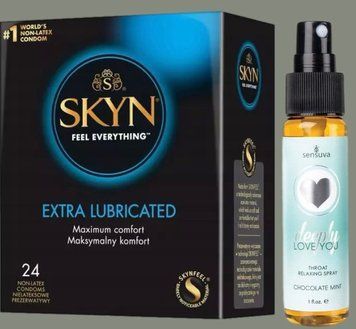 Набор SKYN Extra Lube 24 шт + Спрей Sensuva Deeply Love You Chocolate Mint (29 мл) SOS5850 фото
