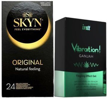 Набір з SKYN ORIGINAL 24 шт + Рідкий вібратор Intt Vibration Ganjah (15 мл)  SOS10009 фото