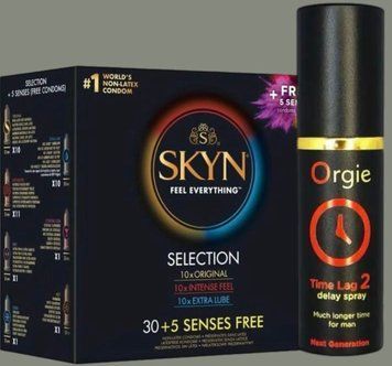 SKYN 35 Selection 35 шт + Orgie Time Lag 2 Delay Spray, 10 мл SOS4975 фото