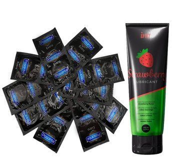 Pasante Extra Safe 20 шт и Лубрикант INTT Strawberry (100 мл) SOS956 фото