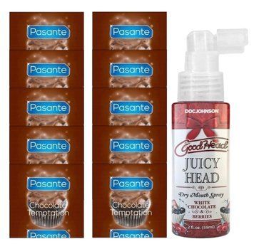 Pasante Chocolate Temptation 10 шт + Doc Johnson GoodHead &ndash; White Chocolate and Berries (59 мл) SOS14003 фото