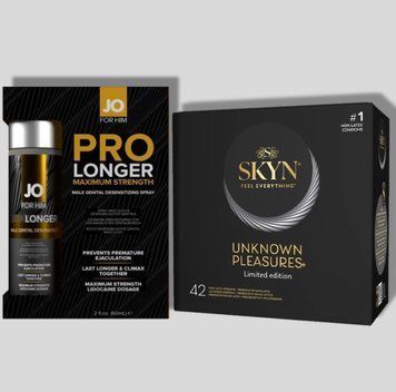 SKYN 42 Pleasures 42 шт + Пролонгатор JO Prolonger Spray with Lidocaine (60 мл) SOS5025 фото