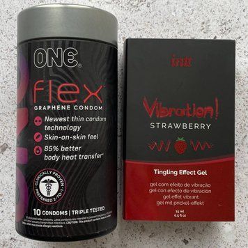 Набір 10 штук ONE Flex графенових + Рідкий вібратор Intt Vibration Strawberry (15 мл) SOS1049 фото