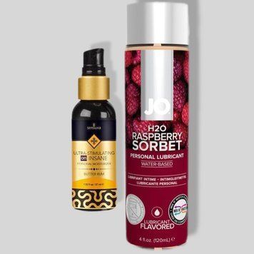 Sensuva Ultra Stimulating On Insane Butter Rum (57 мл) + JO Raspberry Sorbet (120 мл) LB334 фото
