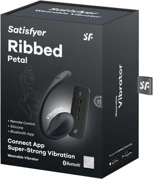 Виброяйцо Satisfyer Ribbed Petal Connect App Black SX1221 фото