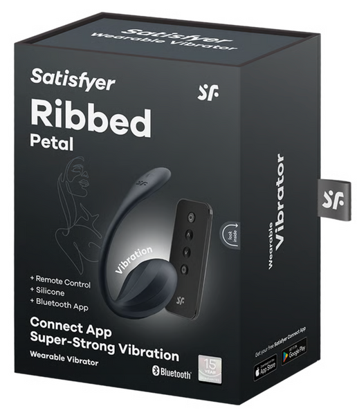 Ребристый гибкий вибратор точки G Satisfyer Ribbed Petal Connect App (черный) SX1221 фото