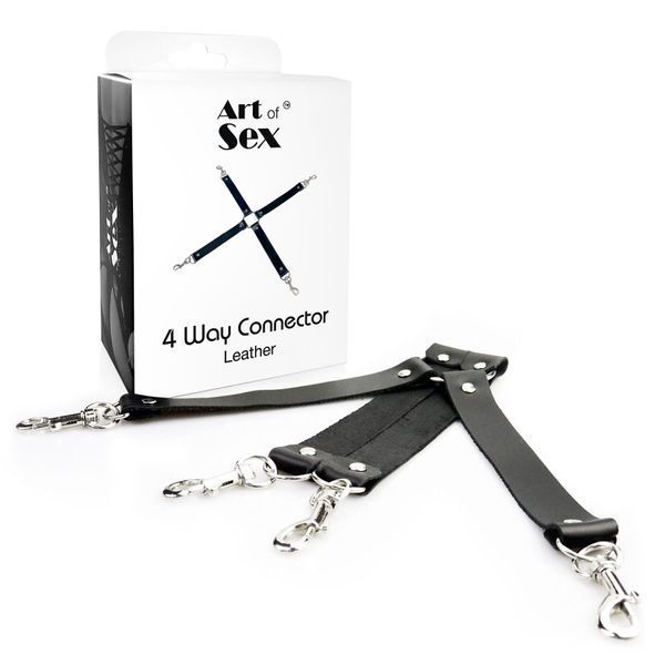 Крестовина из натуральной кожи Art of Sex &ndash; 4 Way Connector, черный SO7480 фото