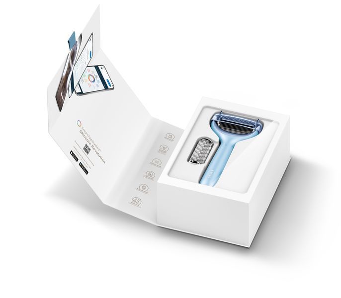 Электронный роллер для лица и тела с микроиглами GESKE MicroNeedle Face&Body Roller 8в1 aquamarine HB0204 фото