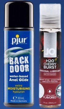 Набор лубрикантов pjur backdoor Comfort water glide 30 мл + System JO H2O Cherry Burst (30 мл) LB390 фото