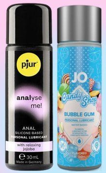 Набор лубрикантов pjur analyse me! Relaxing jojoba silicone 30 мл + System JO Bubblegum (60 мл) LB585 фото
