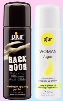 Набор лубрикантов pjur backdoor anal Relaxing jojoba silicone 30 мл+ pjur Woman Vegan 30 мл LB810 фото