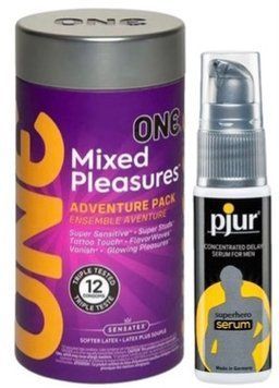 Набор из 12 шт ONE Mixed Pleasures + Пролонгатор pjur Superhero Serum 20 мл SOS9278 фото