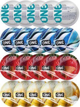 Набор с 20 шт 𝐎𝐍𝐄 𝐏𝐥𝐞𝐚𝐬𝐮𝐫𝐞 𝐏𝐥𝐮𝐬 + ONE Fresh Mint + ONE Chocolate Strawberry + ONE Banana Split SOS8219 фото