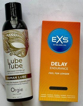 Комплект EXS Delay 12 шт. - Лубрикант HUMAN LUBE Intimate Gel, 150 мл ORGIE SOS3259 фото