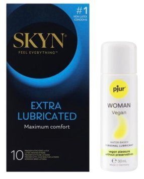 Комплект Skyn Exstra Lube 10 шт + pjur Woman Vegan 30 мл SOS13317 фото