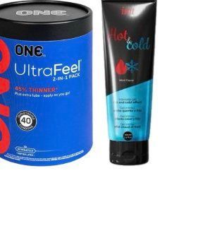 ONE UltraFeel 2-в-1. 40 шт.+ Лубрикант на водной основе Intt Hot & Cold (100 мл) SOS6481 фото