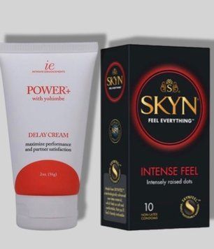 SKYN Intense Feel 10 шт + Пролонгатор Doc Johnson Power Delay Cream 56 г SOS5656 фото