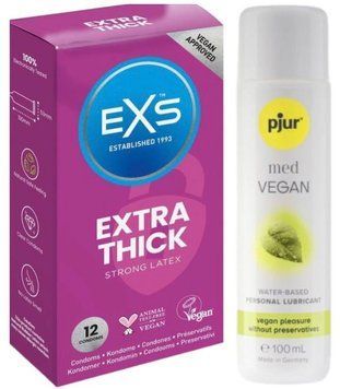 Комплект EXS Extra Safe (12 шт) + Pjur MED Vegan Glide 100 мл SOS13567 фото