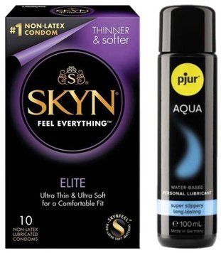 Комплект SKYN Elite 10 шт + Pjur Aqua 100 мл SOS13167 фото