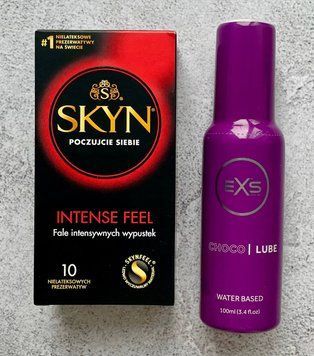 Комплект Skyn Intense Feel 10шт  - Лубрикант EXS Choco Lube 100 мл SOS2596 фото