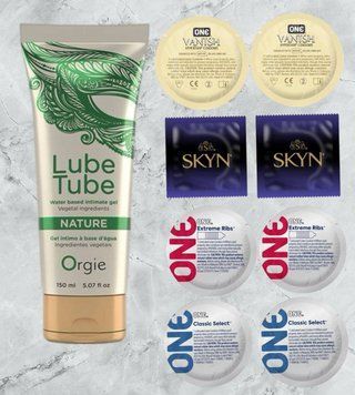 Набір з 20 штук SKYN-ONE + лубрикант LUBE TUBE NATURE, 150 мл ORGIE SOS4094 фото