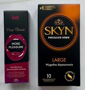 Комплект SKYN Large 10 шт + Спрей  Intt Deep Throat Oral Spray (12 мл) SOS1399 фото