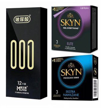 Комплект: Muaisi 00 - 12 шт. + Skyn ​​Elite 3 шт. + Skyn ​​Extra Lube 3 шт. SOS11764 фото