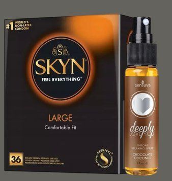 Комплект SKYN Large, 36 шт + Спрей Sensuva Deeply Love You Chocolate Coconut (29 мл) SOS5420 фото