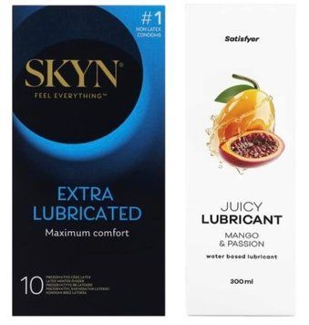 Набор Лубрикант Satisfyer Mango & Passion 300мл + SKYN Extra Lube 10 шт. SOS12833 фото