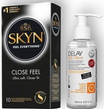 Набор из SKYN Close Feel (10 шт) + Пролонгатор Lovely Lovers Delay Gel &mdash; 150 мл SOS8944 фото