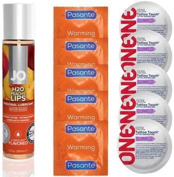Набор 10 шт Pasante + ONE + System JO H2O Peachy Lips (30 мл) SOS4598 фото
