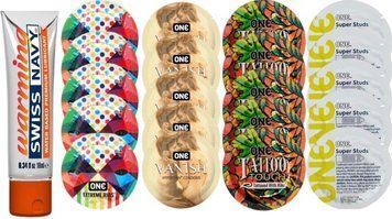 Набор из Swiss Navy Water-Based 10 мл + ONERibs + ONE Vanish + ONETattoo + ONE Studs SOS8553 фото