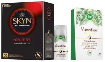 Набор из SKYN Intense Feel (36 шт) + Жидкий вибратор Intt Vibration Coconut Vegan (15 мл) SOS9815 фото