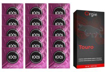Комплект EXS Extra Thick 15 шт + ORGIE TOURO SOS14715 фото