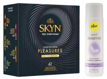 Комплект SKYN Pleasures 42 шт + Pjur MED Sensitive Glide 100 мл  SOS13267 фото
