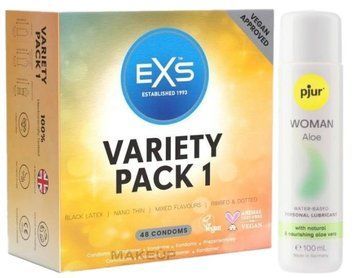 Набор EXS Variety pack 1 (48 шт) + pjur Woman Aloe 100 мл SOS13417 фото