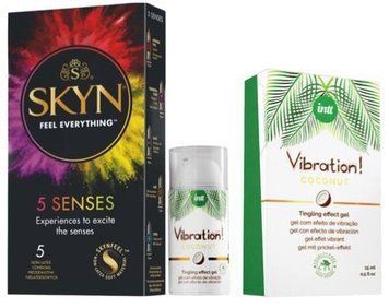 Набір з SKYN 5 Senses + Рідкий вібратор Intt Vibration Coconut Vegan (15 мл) SOS9605 фото