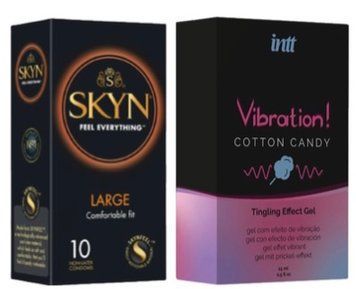 SKYN Large 10 шт + Intt Vibration Cotton Candy (15 мл) SOS7064 фото