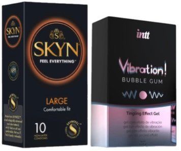 Набір з 10 шт SKYN Large + Рідкий вібратор Intt Vibration Bubble Gum (15 мл) SOS10311 фото
