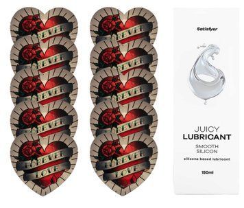 Комплект Pasante Heart 10шт. + Лубрикант Satisfyer Juicy Lubricant Smooth Silicon 150 мл SOS11564 фото