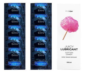 Набір: Pasante Extra Safe 10 шт. + Лубрикант Satisfyer Cotton Candy (300 мл) SOS12063 фото