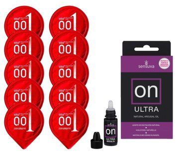 Комплект OLO 001 (червоні) 10 шт + Sensuva ON Arousal Oil for Her Ultra 5 мл  SOS14234 фото